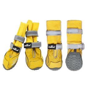 Dog Helios Yellow 'Traverse' Premium Grip High-Ankle Outdoor Dog Boots - Large
